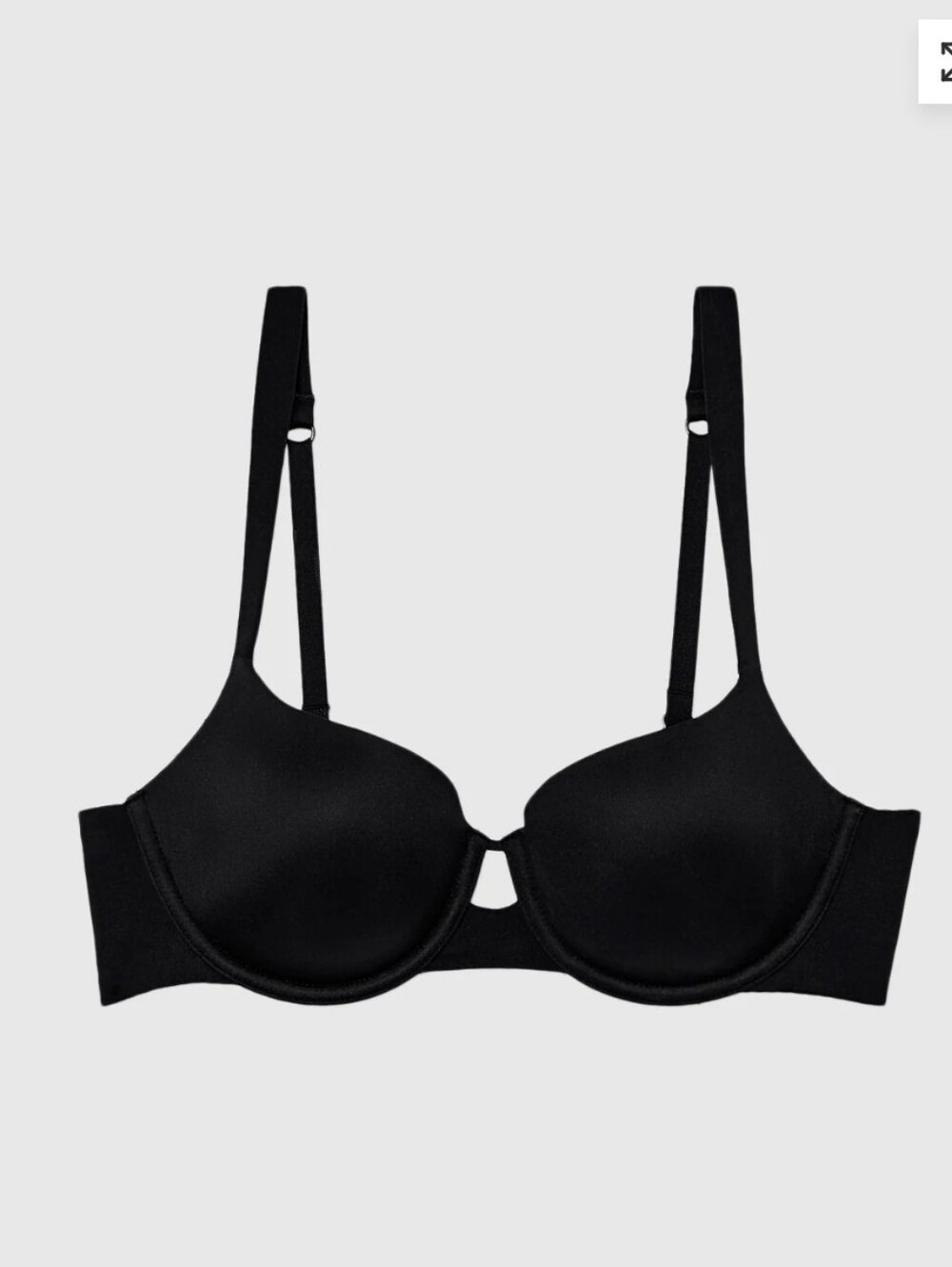 New LA SEnza Lightly Lined Balconette Bra in Tuxedo Black 38 D